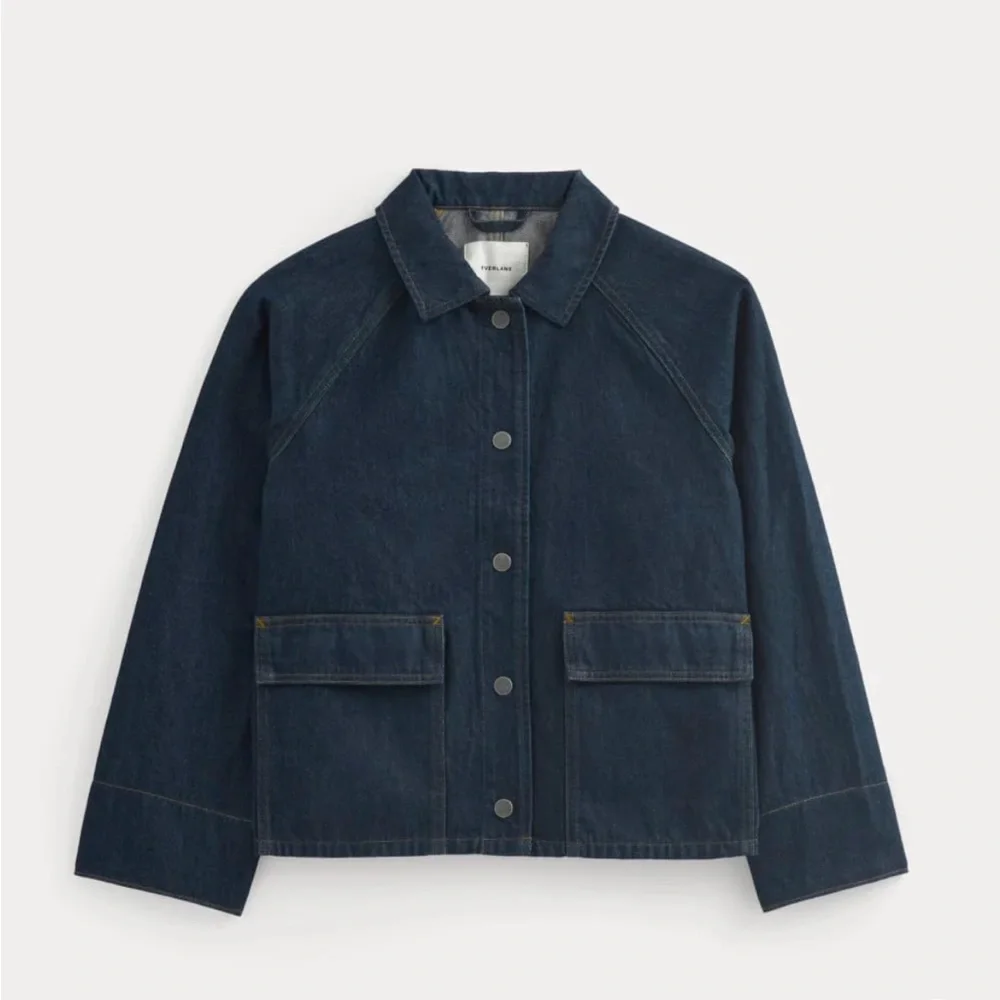 EVERLANE CROPPED DENIM JACKET, M - Picture 5 of 7